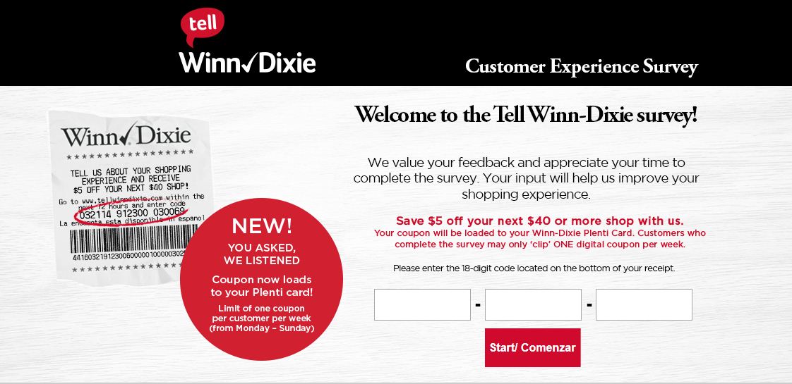 Winn Dixie Customer Experience Survey