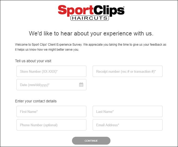 sport clips survey
