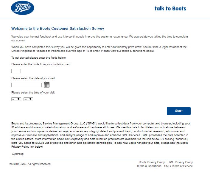 Boots Customer Opinion survey