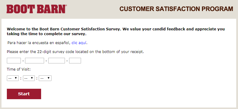 Boot Barn Customer Satisfaction Survey