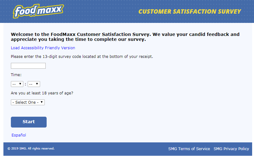 Foodmaxx Supermarket Feedback Survey
