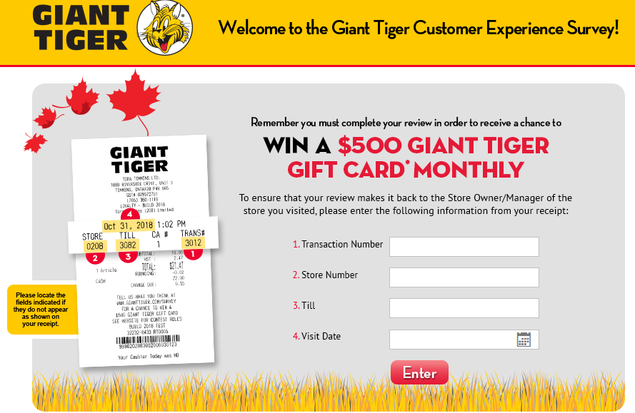 Giant Tiger Customer Satisfaction Survey