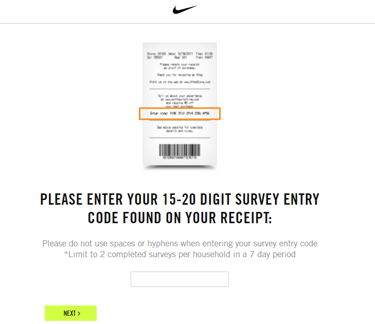 Nike Guest Satisfaction Survey